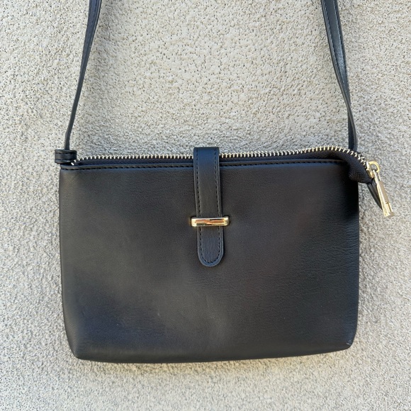 Black Crossbody Purse with Gold Accents - Picture 1 of 3